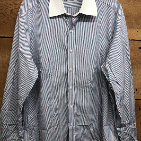Turnbull & Asser Striped French Collar Dress Shirt Button Down Mens Size 17-43 - Picture 3 of 10